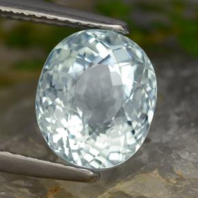 Aigue-marine bleue naturelle coupe ovale, 4,23 ct, VVS