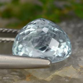 Aigue-marine bleue naturelle coupe ovale, 4,23 ct, VVS