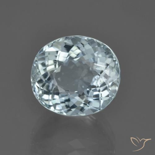 Bleu vert Bleu verdâtre léger naturelle ovale, 5.42 ct, VS