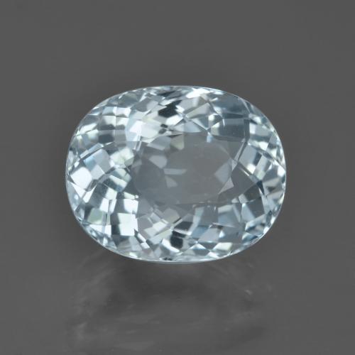 Bleu vert Bleu aquatique léger naturelle ovale, 5.14 ct, VVS