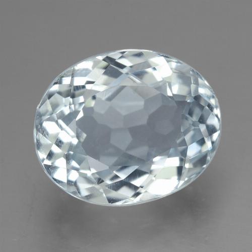 Aigue-marine blanc naturelle coupe ovale, 2,88 ct, VVS-VS