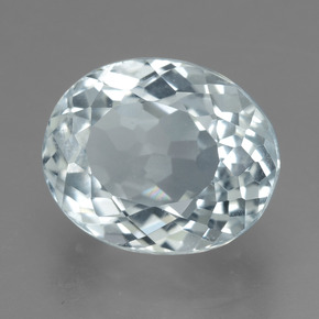 Aigue-marine blanc naturelle coupe ovale, 2,88 ct, VVS-VS