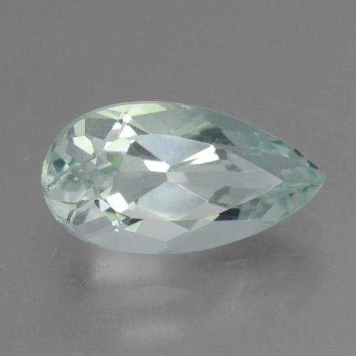 Aigue-marine blanc naturelle en forme de poire, 2,75 ct, VVS