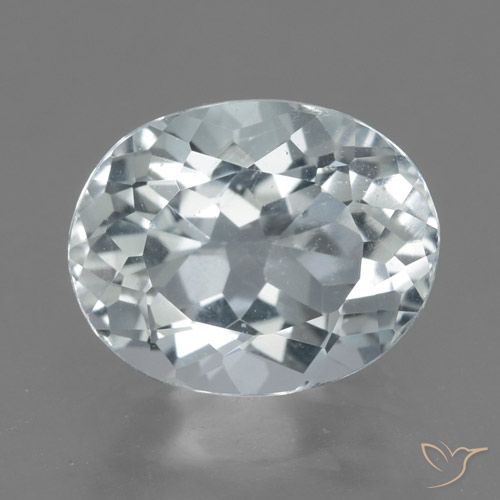 Aigue-marine blanc naturelle coupe ovale, 2,53 ct, VVS-VS