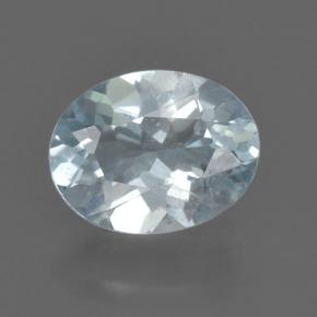 Aigue-marine bleue naturelle coupe ovale, 0,85 ct, VS