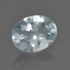 Aigue-marine bleue naturelle coupe ovale, 0,85 ct, VS