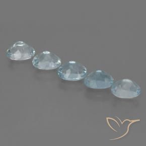 Achetez naturel 3.83ct Bleu clair Bleu vert gems, Coupe ovale, En provenance Inde chez GemSelect. En stock, livraison internationale!