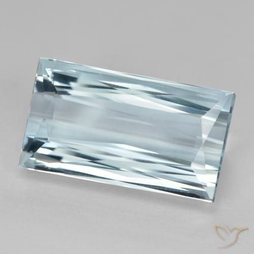 10.58ct Naturel Bleu clair Bleu vert, Baquette, VVS