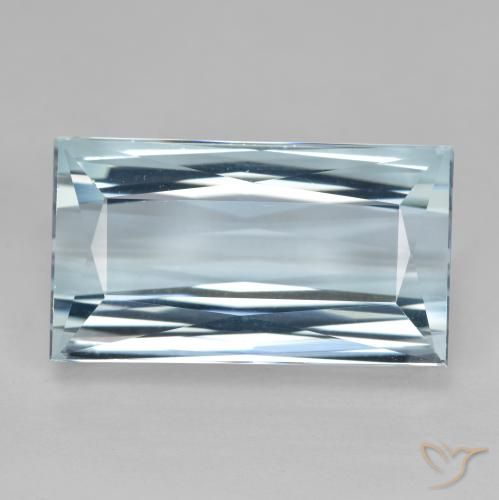Bleu vert Bleu clair naturelle Baquette, 10.58 ct, VVS