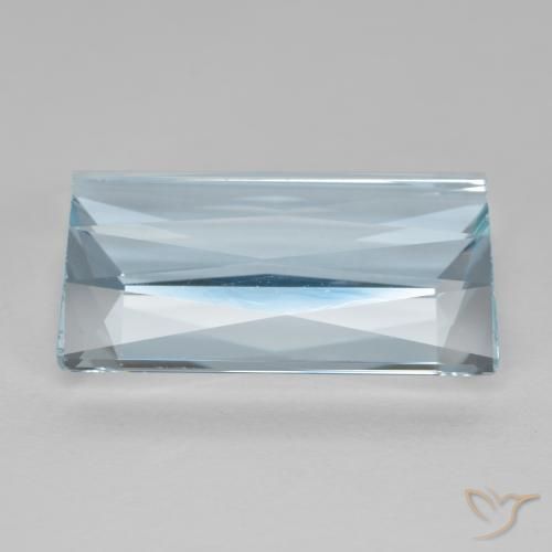 Bleu vert Bleu clair naturelle Baquette, 10.58 ct, VVS