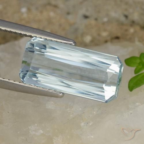 Bleu vert Bleu clair naturelle Octogone / coupe Émeraude, 7.00 ct, VVS