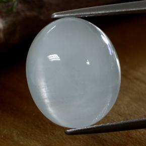 Bleu vert Blanc bleuâtre naturelle Coupe ovale, 8.61 ct, Translucide