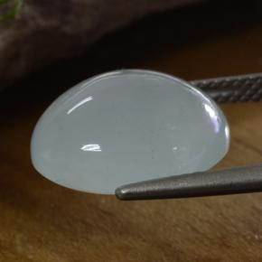 Bleu vert Blanc bleuâtre naturelle Coupe ovale, 8.61 ct, Translucide