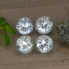 Achetez naturel 3,12ct blanc aigue-marine gems, coupe roude, en provenance inde chez gemselect. en stock, livraison internationale!