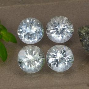 Achetez naturel 3,12ct blanc aigue-marine gems, coupe roude, en provenance inde chez gemselect. en stock, livraison internationale!