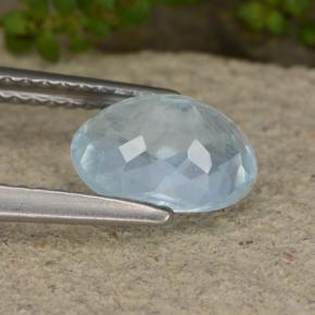 Aigue-marine bleue naturelle coupe ovale, 1,52 ct, VS-SI