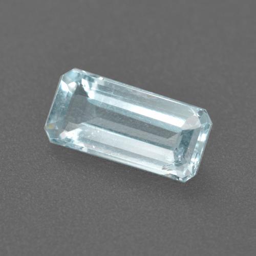 Aigue-marine bleue naturelle taille émeraude, 1,11 ct, VS-SI