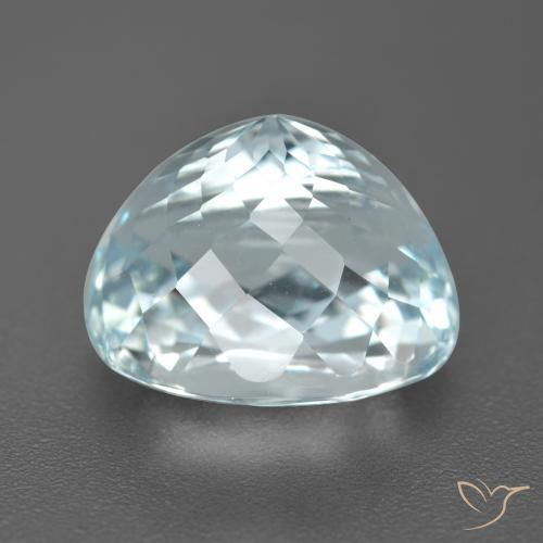 Bleu vert Bleu clair naturelle ovale, 6.52 ct, VVS