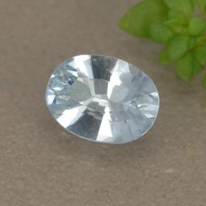 Aigue-marine bleue naturelle coupe ovale, 0,38 ct, VS-SI