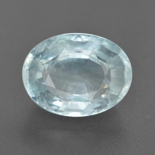 Aigue-marine bleue naturelle coupe ovale, 7,07 ct, VS-SI