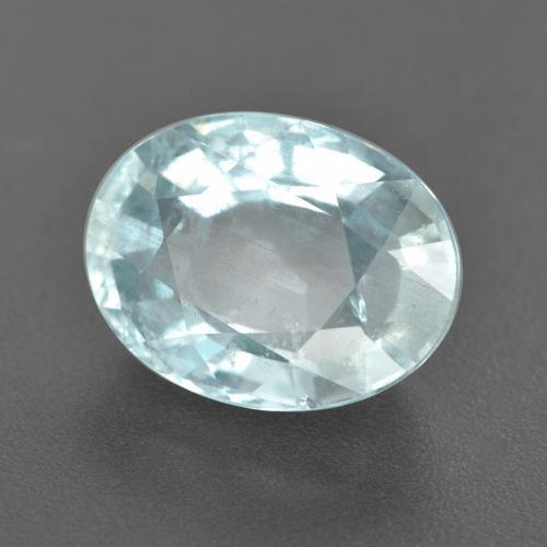 Aigue-marine bleue naturelle coupe ovale, 7,07 ct, VS-SI
