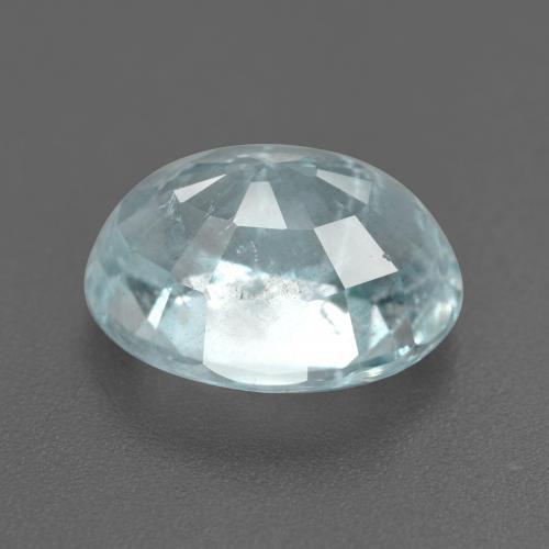 Aigue-marine bleue naturelle coupe ovale, 7,07 ct, VS-SI