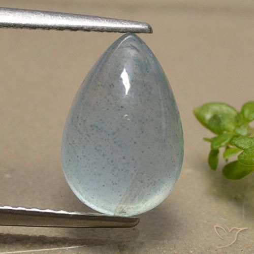 3.39ct Naturel Bleu-vert léger Bleu vert, En forme de poire, Translucide