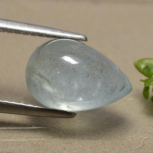 Bleu vert Bleu-vert léger naturelle En forme de poire, 3.39 ct, Translucide