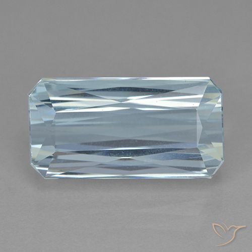 10.05ct Naturel Bleu clair Bleu vert, Taille émeraude, VVS