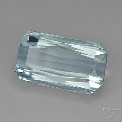 Aigue-marine bleue naturelle taille émeraude, 9,70 ct, VVS