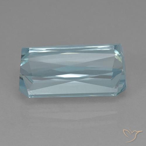 Aigue-marine bleue naturelle taille émeraude, 9,70 ct, VVS