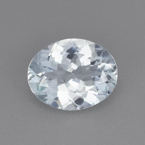 Aigue-marine blanc naturelle coupe ovale, 1,92 ct, VVS