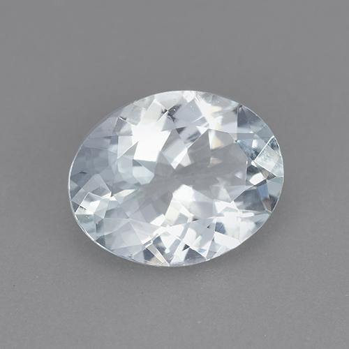Aigue-marine blanc naturelle coupe ovale, 1,92 ct, VVS