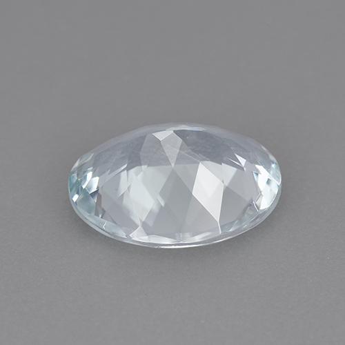 Aigue-marine blanc naturelle coupe ovale, 1,92 ct, VVS