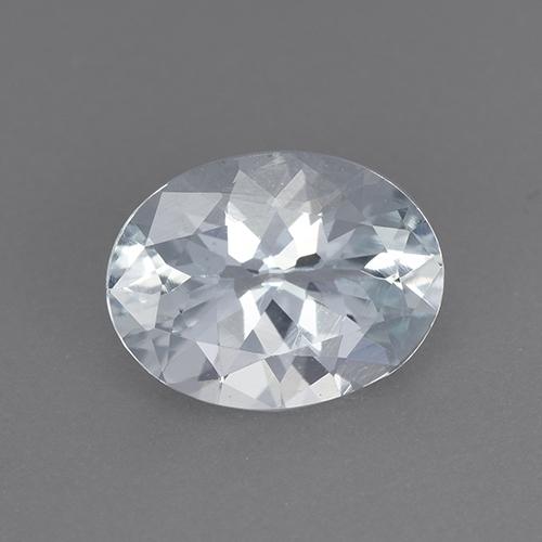 Aigue-marine blanc naturelle coupe ovale, 1,33 ct, VVS