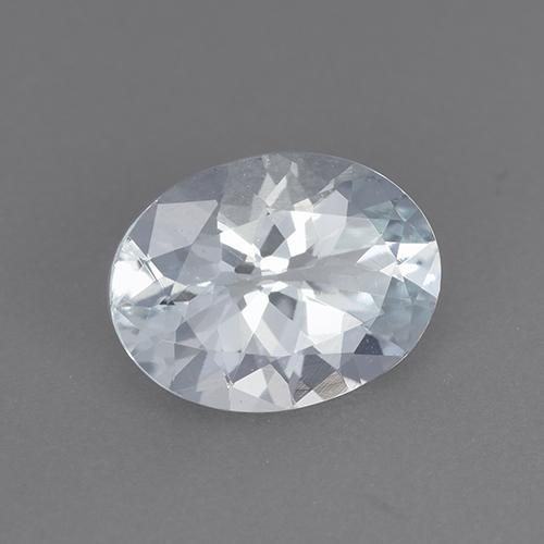 Aigue-marine blanc naturelle coupe ovale, 1,33 ct, VVS