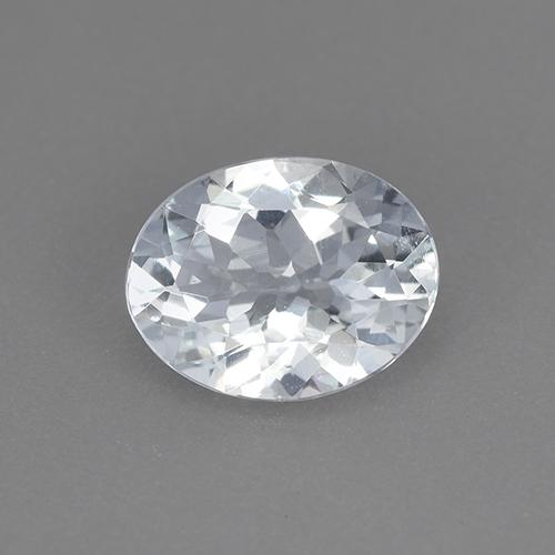 Aigue-marine blanc naturelle coupe ovale, 1,39 ct, VVS