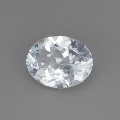 Aigue-marine blanc naturelle coupe ovale, 1,39 ct, VVS