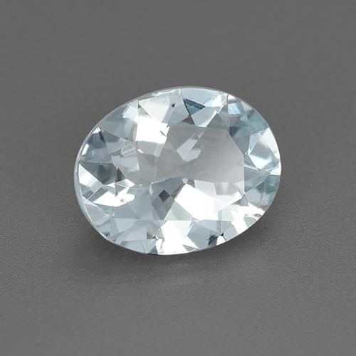 Aigue-marine bleue naturelle coupe ovale, 1,20 ct, VVS