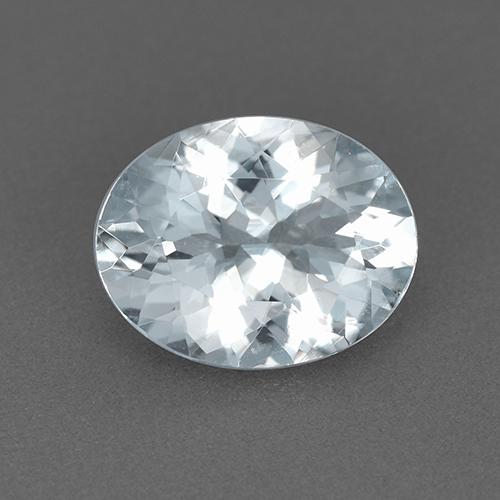 Aigue-marine blanc naturelle coupe ovale, 1,60 ct, VVS