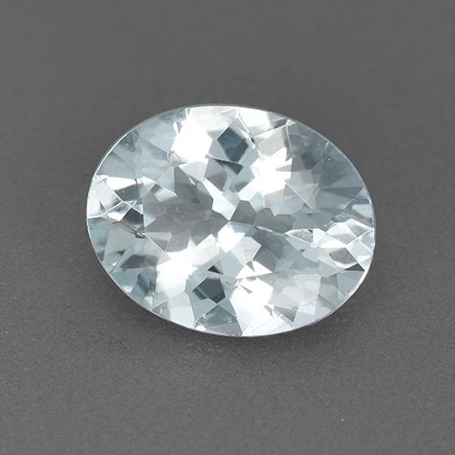Aigue-marine blanc naturelle coupe ovale, 1,60 ct, VVS