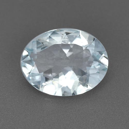 Aigue-marine blanc naturelle coupe ovale, 1,47 ct, VVS-VS