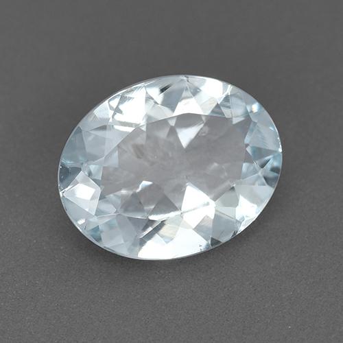 Aigue-marine blanc naturelle coupe ovale, 1,47 ct, VVS-VS