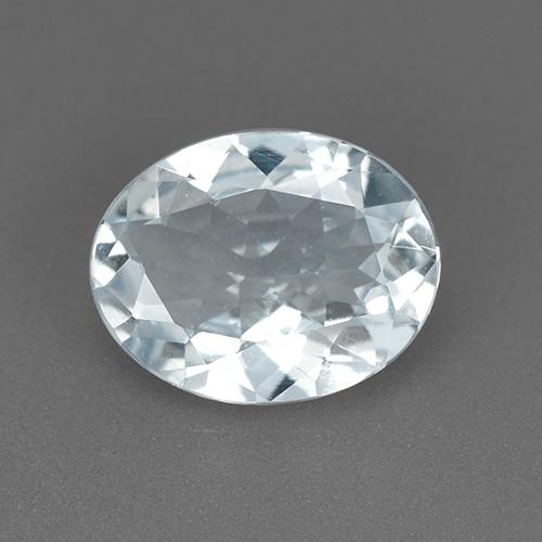 Aigue-marine bleue naturelle coupe ovale, 1,38 ct, VVS