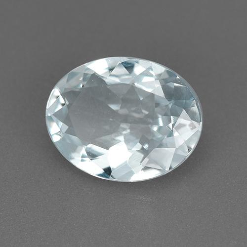 Aigue-marine bleue naturelle coupe ovale, 1,38 ct, VVS