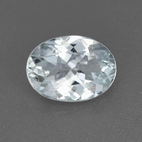 Aigue-marine blanc naturelle coupe ovale, 1,13 ct, VVS