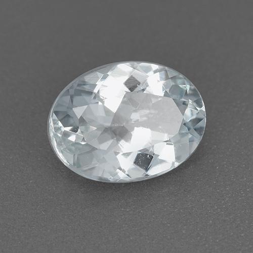Aigue-marine blanc naturelle coupe ovale, 1,13 ct, VVS