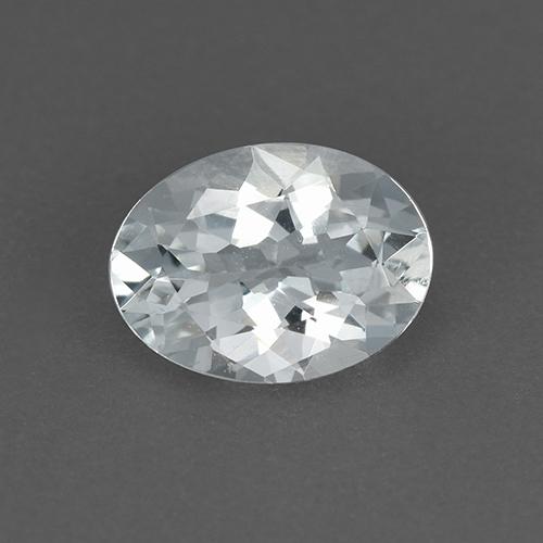 Aigue-marine blanc naturelle coupe ovale, 0,90 ct, VVS