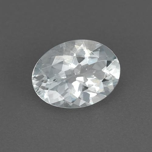 Aigue-marine blanc naturelle coupe ovale, 0,90 ct, VVS
