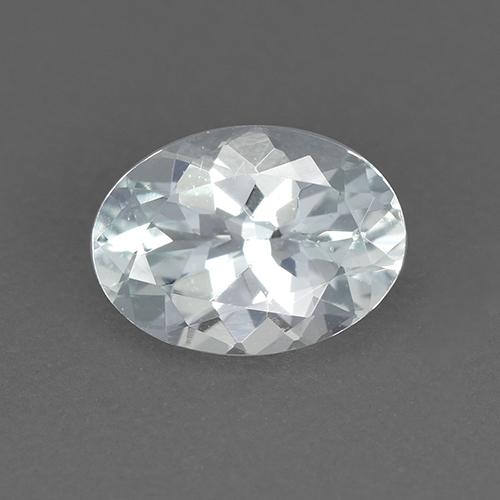 Aigue-marine blanc naturelle coupe ovale, 0,87 ct, VVS-VS
